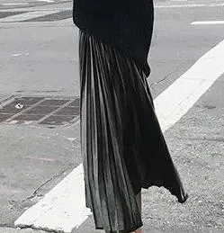 2018 New Autumn And Winter High Waisted Skinny Female Velvet Skirt Pleated Skirts Pleated Skirt Free Shipping