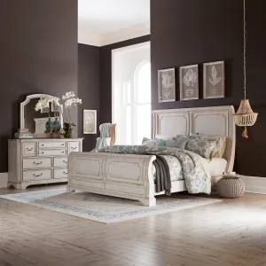 Abbey Road 455W-BR-QSLDM Queen Sleigh Bed, Dresser & Mirror