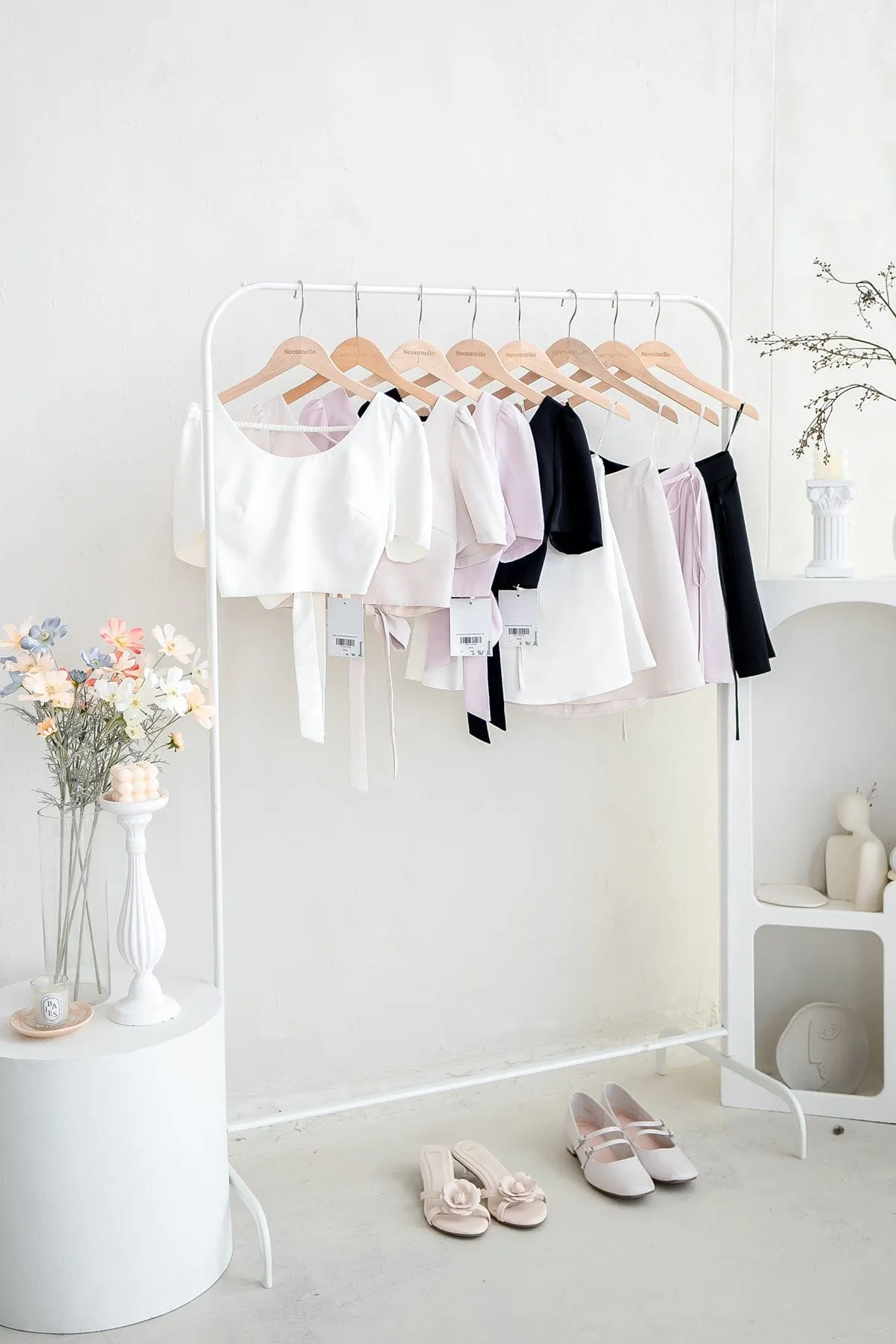 BEBE RIBBON SKORTS IN BLACK