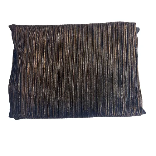 Bronze | Black Metallic Pleated Stretch Velvet Fabric