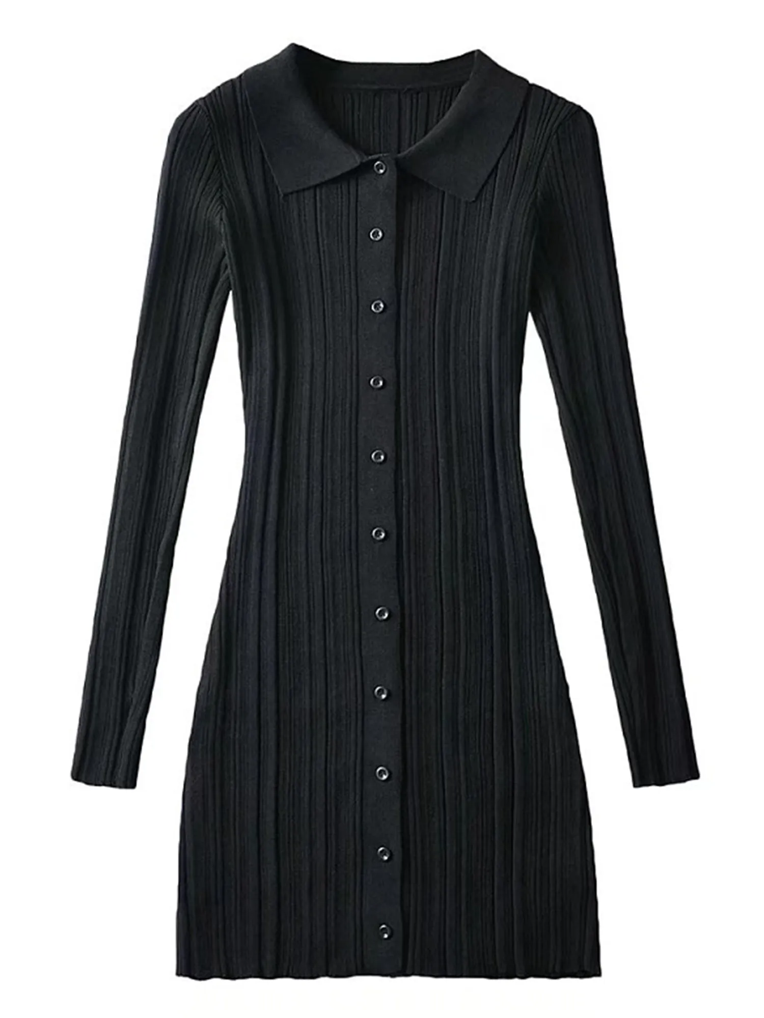 'Carly' Polo Buttoned Ribbed Mini Dress (3 Colors)