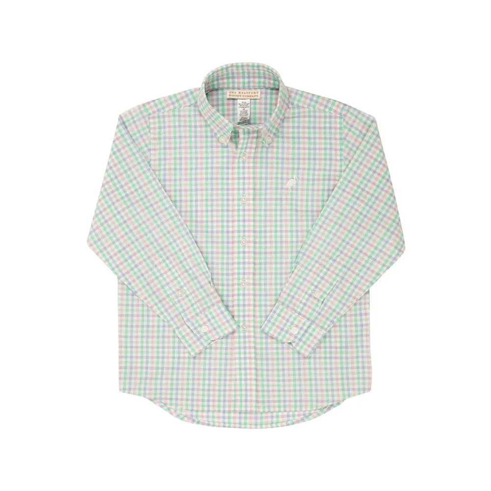 Dean's List Dress Shirt - Sir Proper's Preppy Plaid with Worth Avenue White Stork