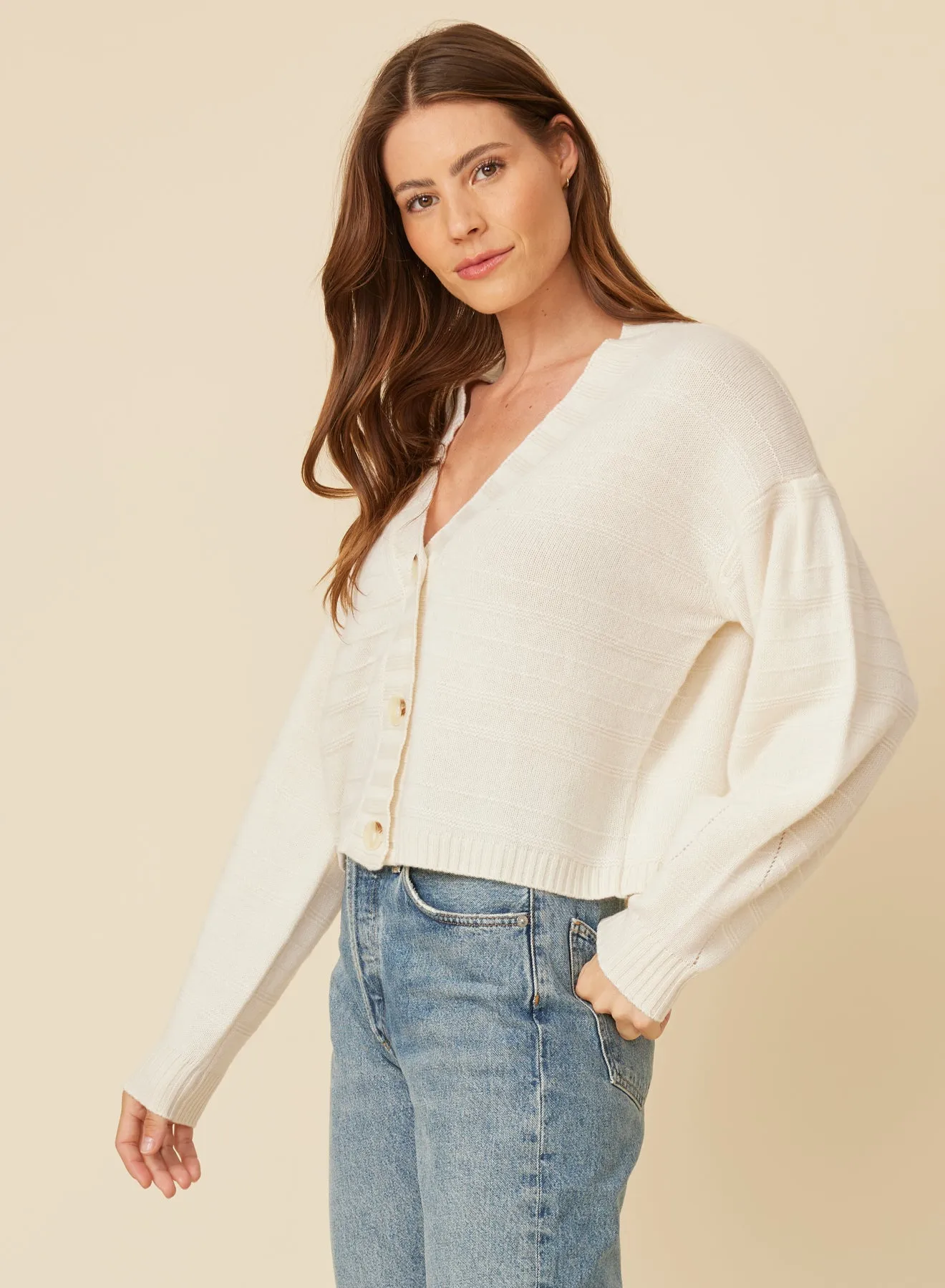 Essie Cashmere Cardigan - Ivory