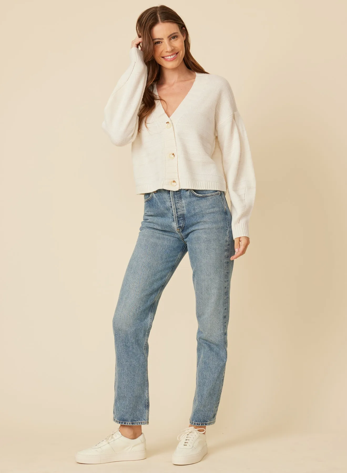 Essie Cashmere Cardigan - Ivory