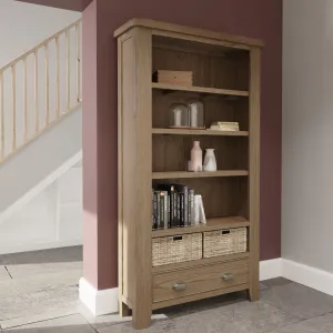 Helios Smoked Oak Large Bookcase