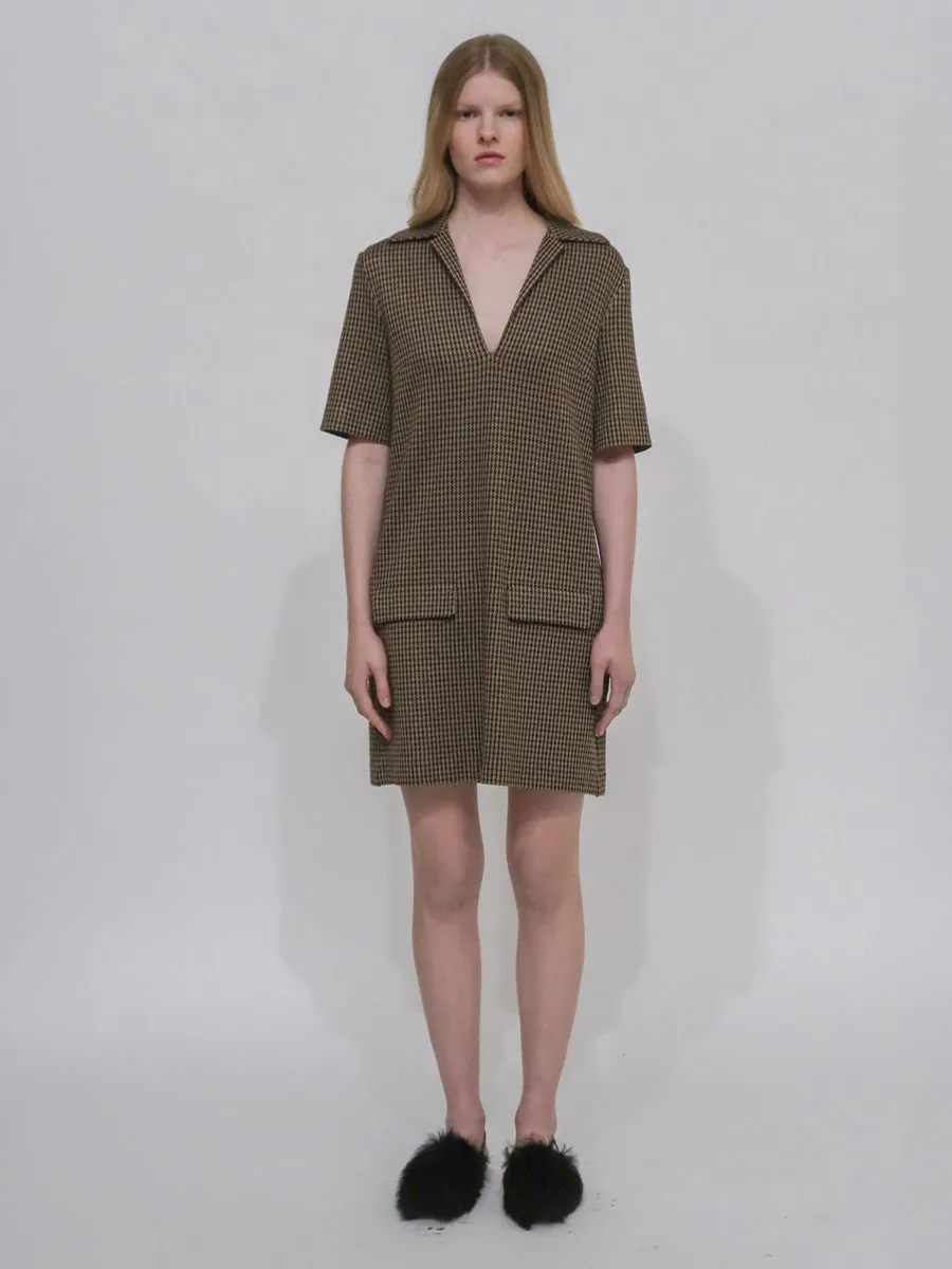 LAPEL COLLAR POLO DRESS
