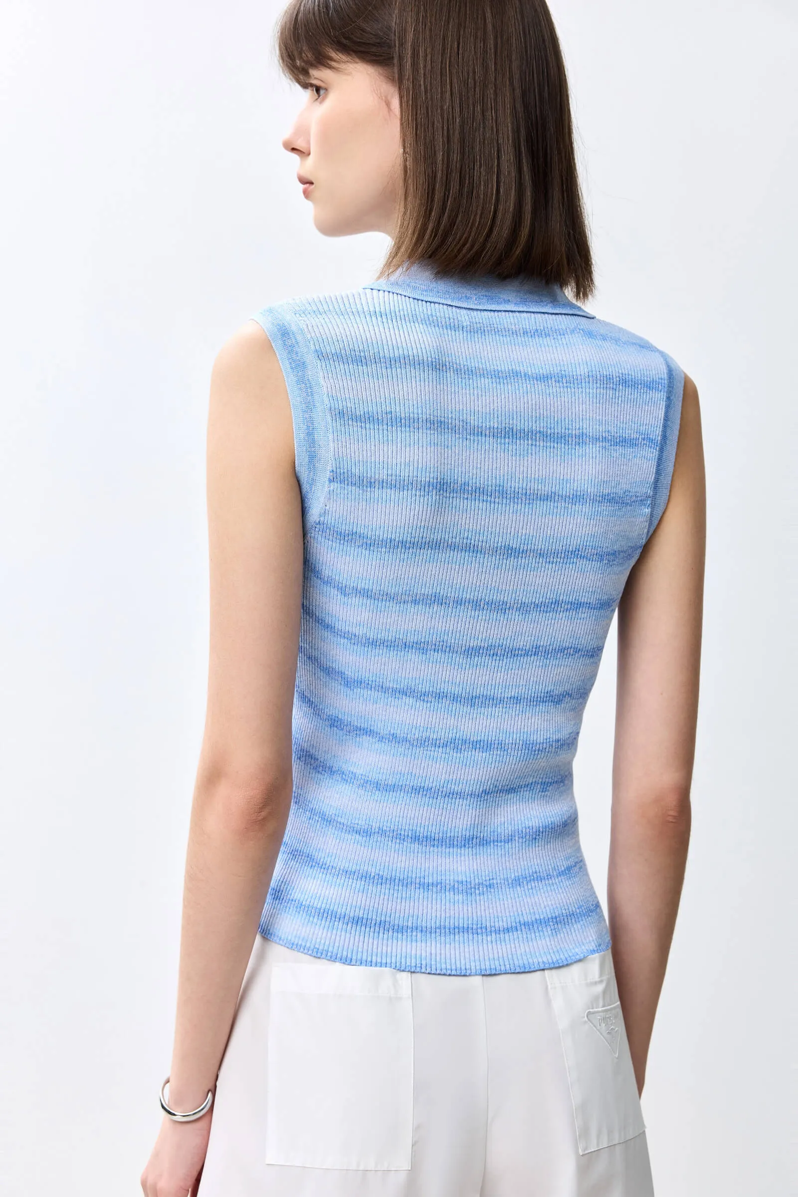 LILY Basic Versatile Striped Knit Tank Top