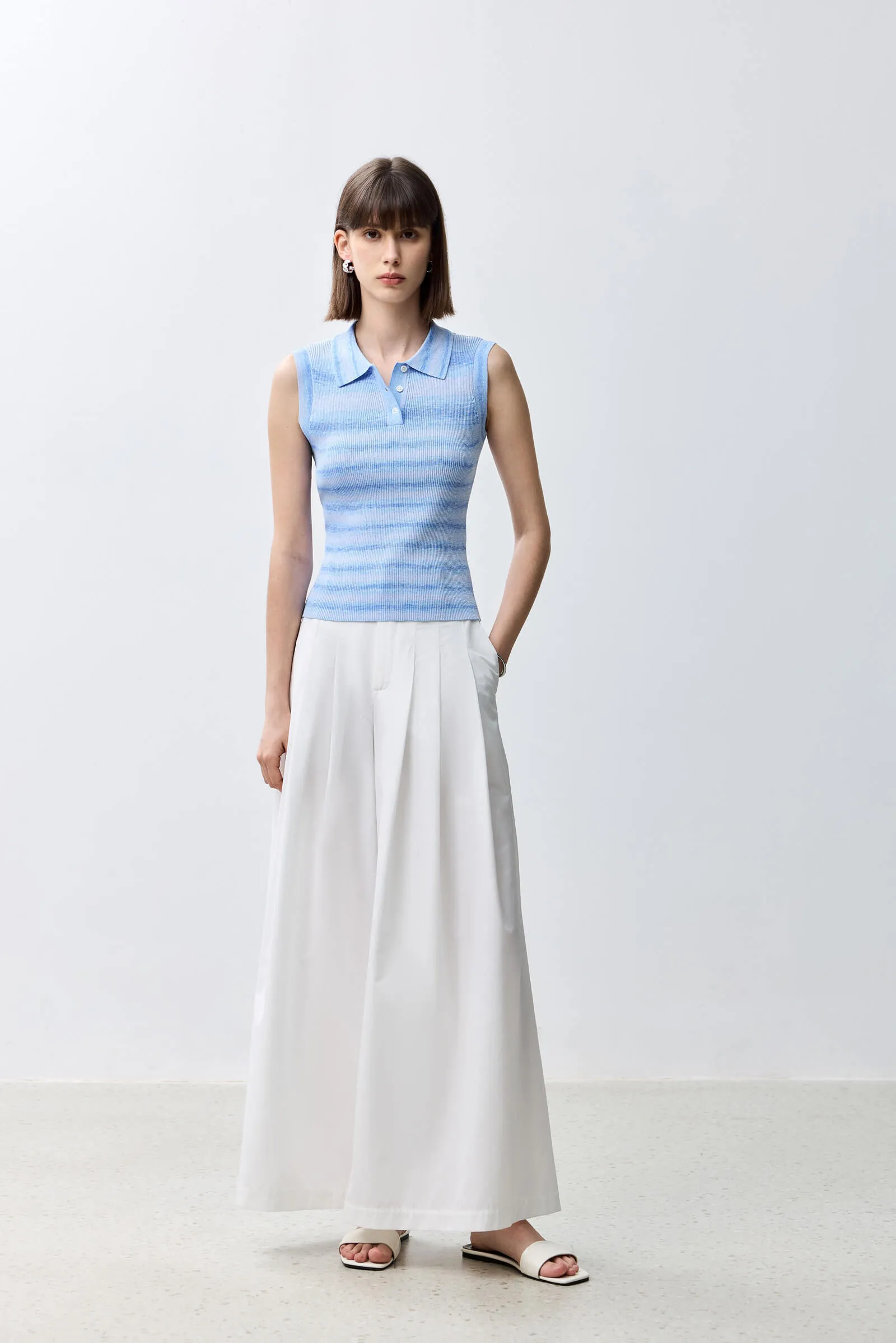 LILY Basic Versatile Striped Knit Tank Top
