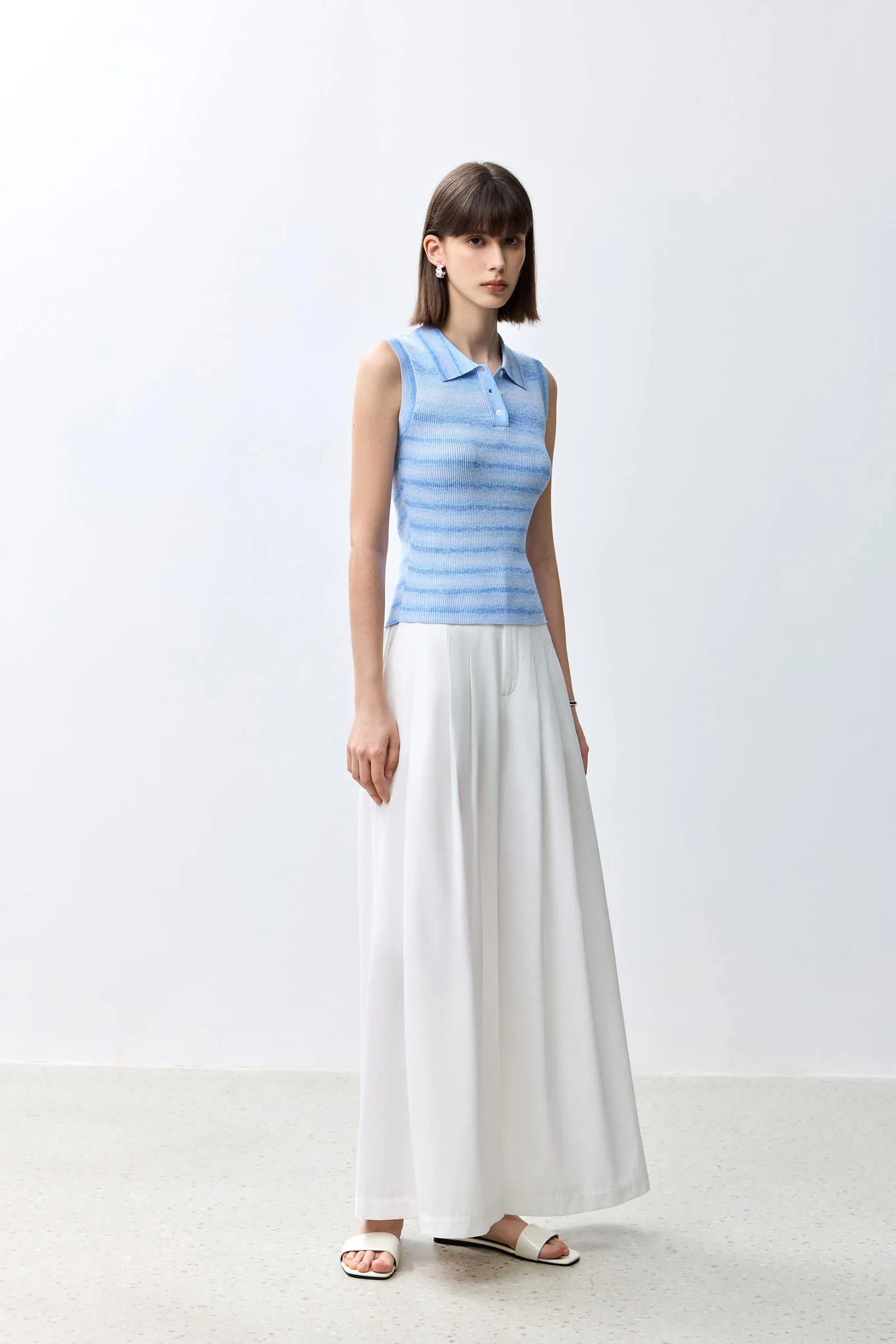 LILY Basic Versatile Striped Knit Tank Top