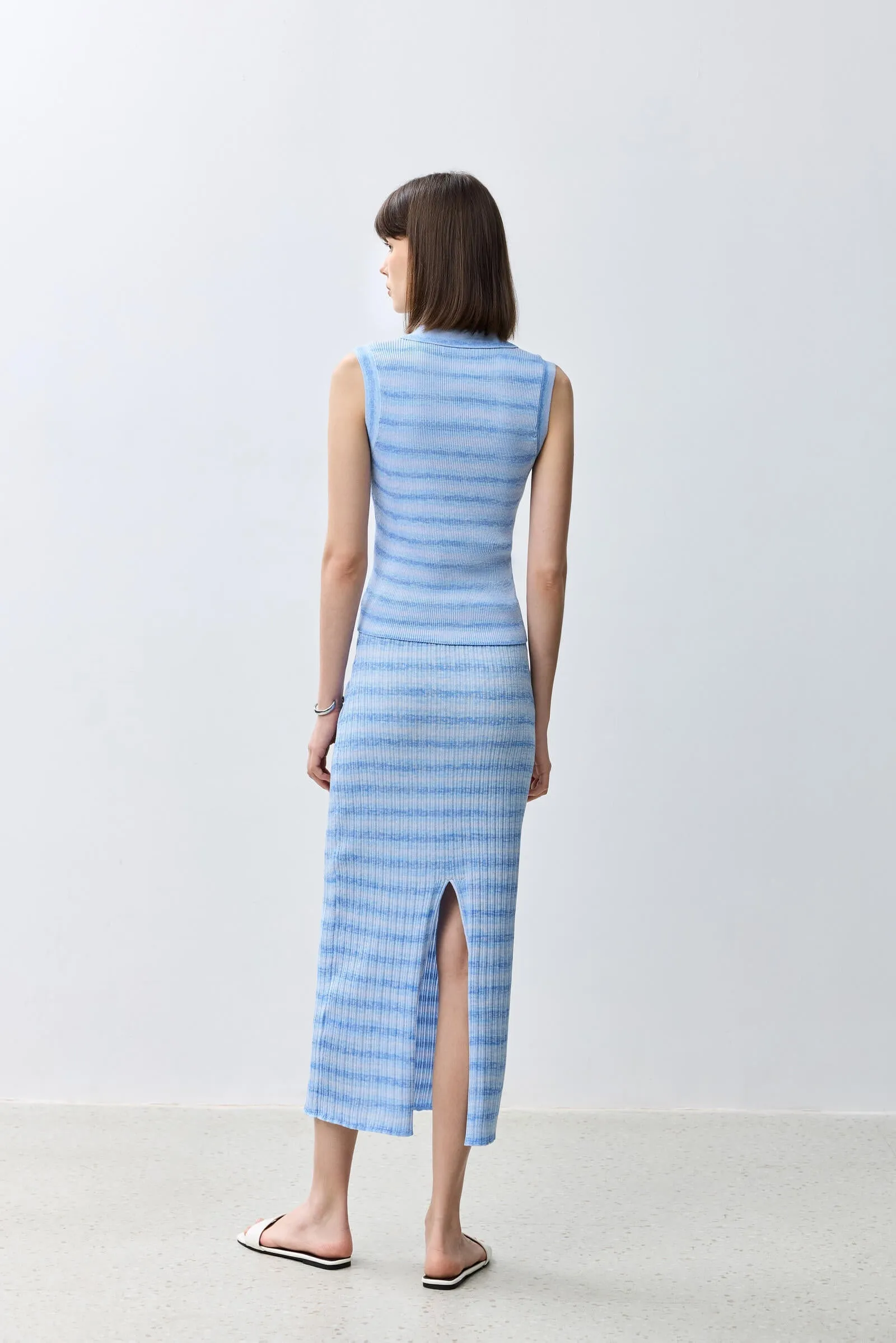 LILY Basic Versatile Striped Knit Tank Top