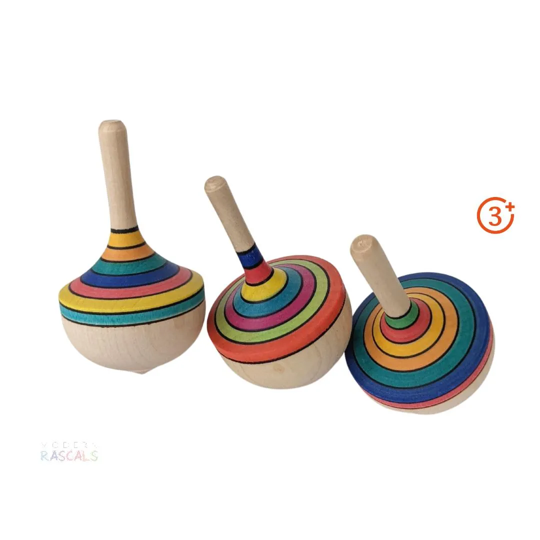 Mader Traditional Colour Spinning Top - Mixed Stripes