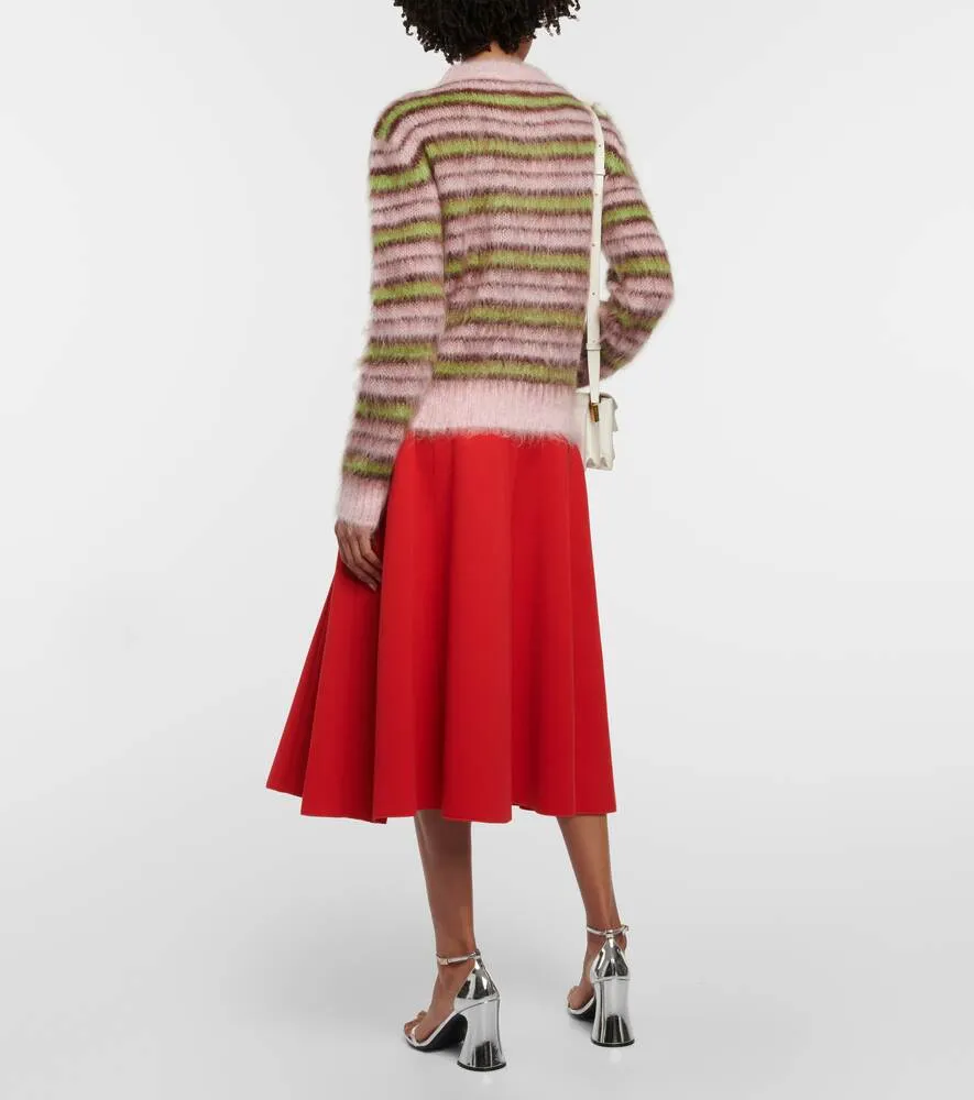 MARNI striped mohair blend sweater, pink