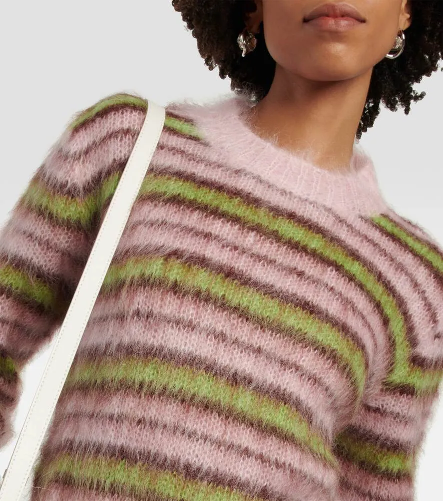 MARNI striped mohair blend sweater, pink