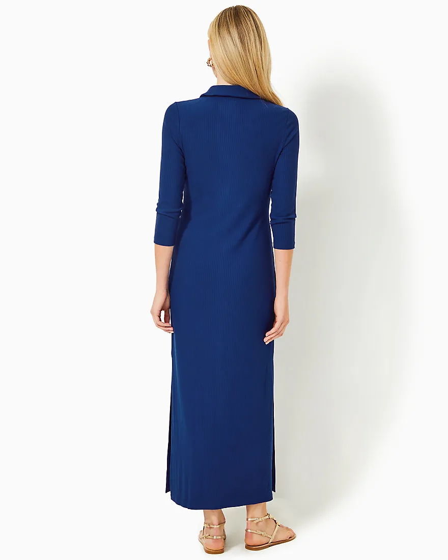 Ollie Three Quarter Sleeve Maxi Polo Dress