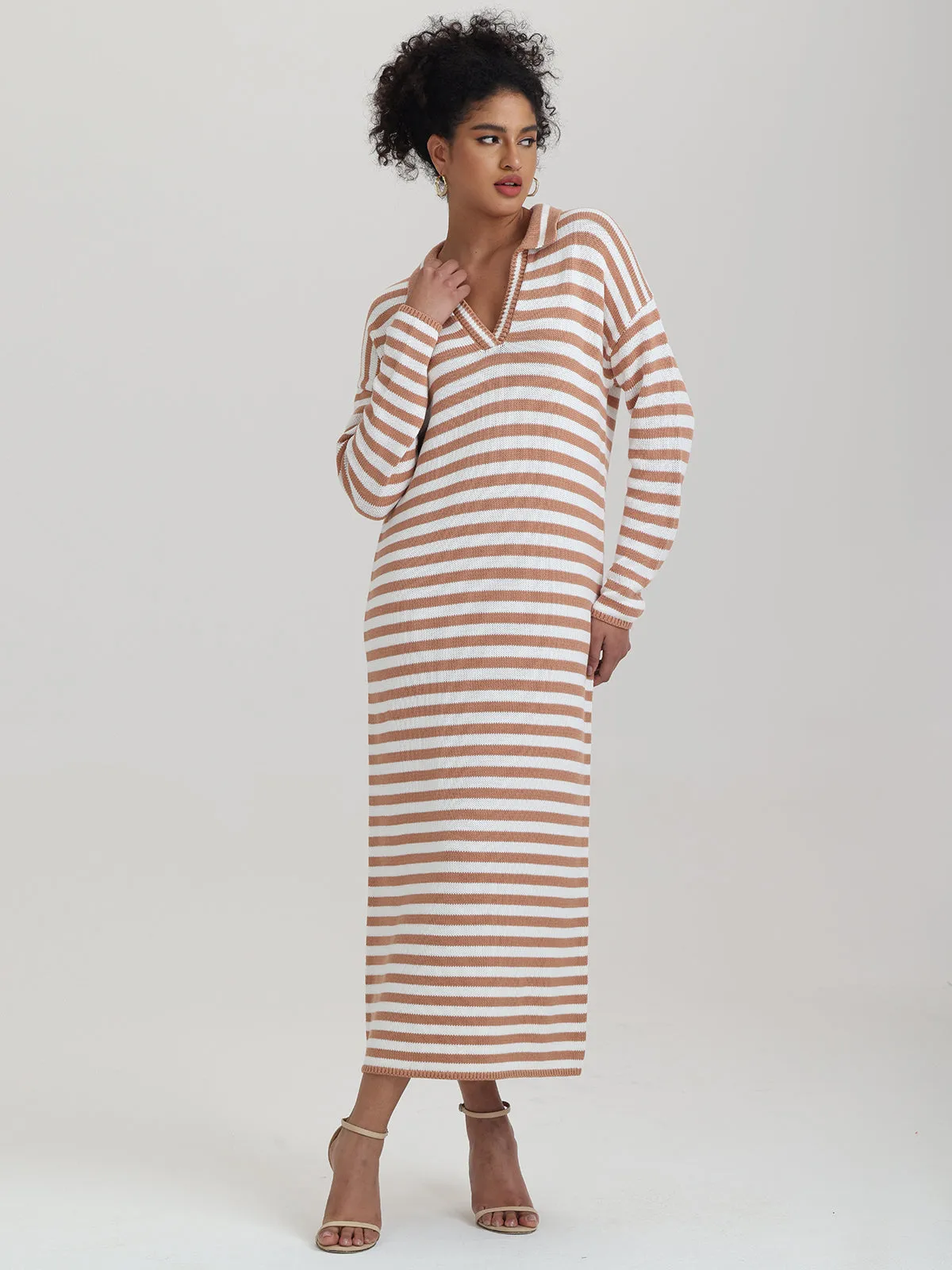 Raya: 100% Cotton Stripe Polo Dress