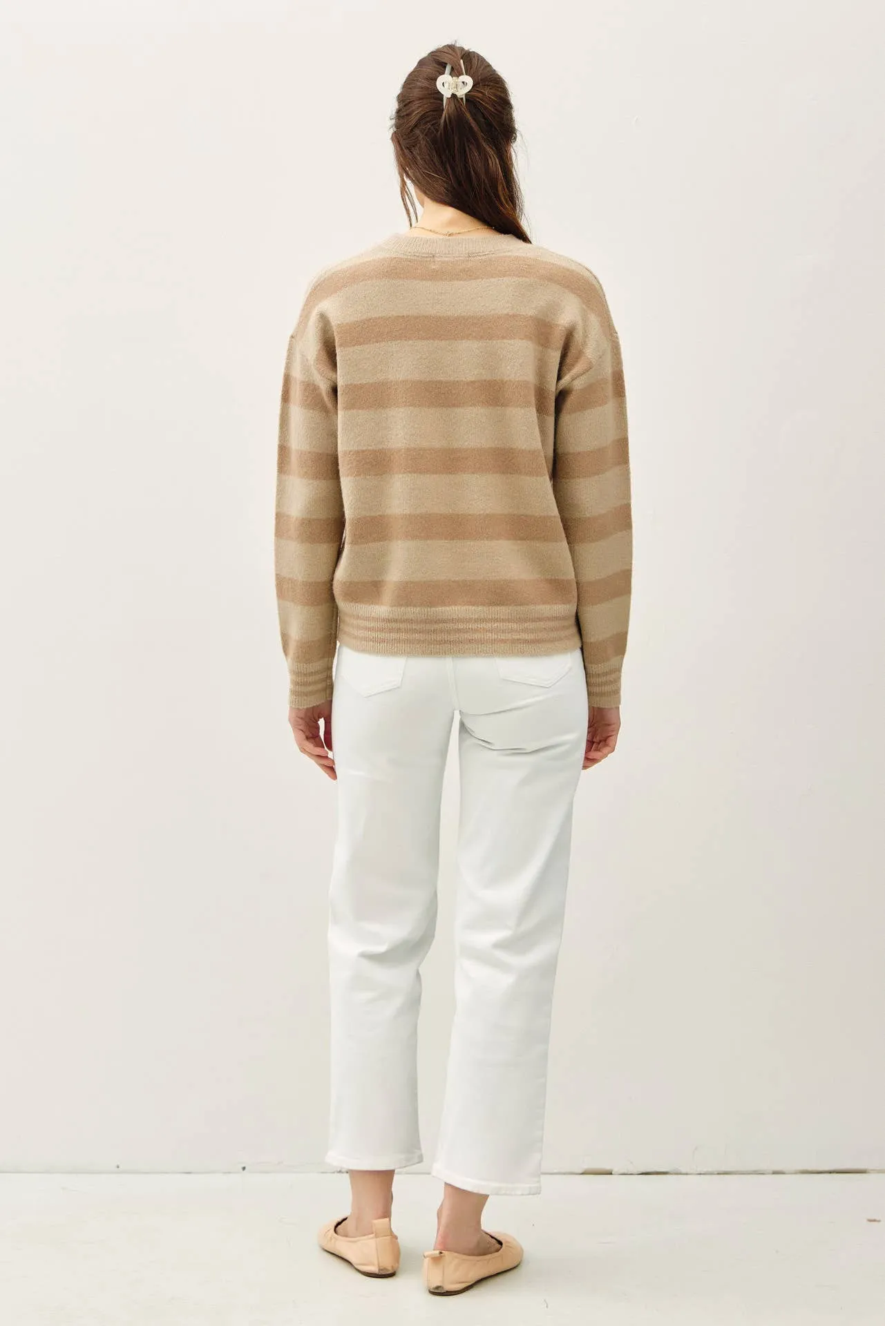 RELAXED HORIZONTAL STRIPE SWEATER