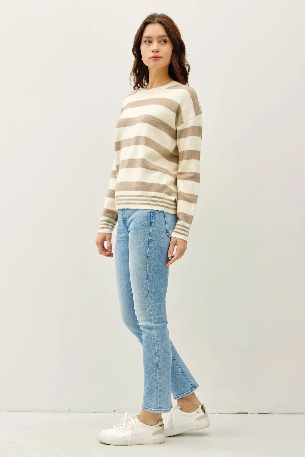 RELAXED HORIZONTAL STRIPE SWEATER