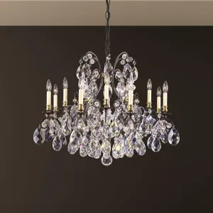 Renaissance 13 Light 120V Black Chandelier with Crystals from Swarovski