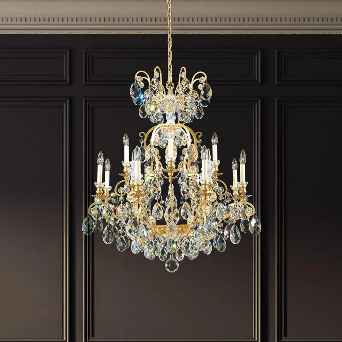 Renaissance 13 Light Heirloom Bronze Chandelier with Crystals from Swarovski
