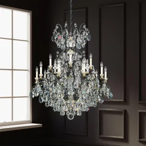 Renaissance 16 Light Antique Silver Chandelier with Crystals from Swarovski