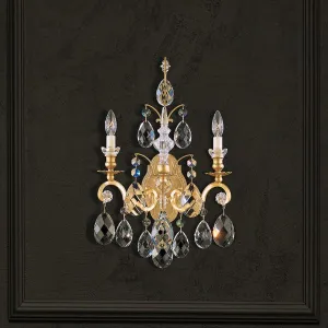 Renaissance 23 inch Black Wall Sconce with Heritage Crystal