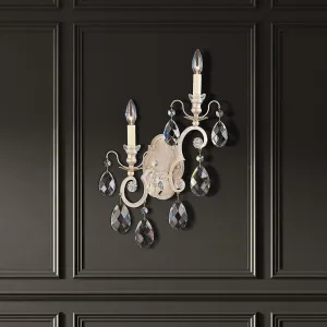 Renaissance 23 inch Etruscan Gold Wall Sconce with Crystals from Swarovski
