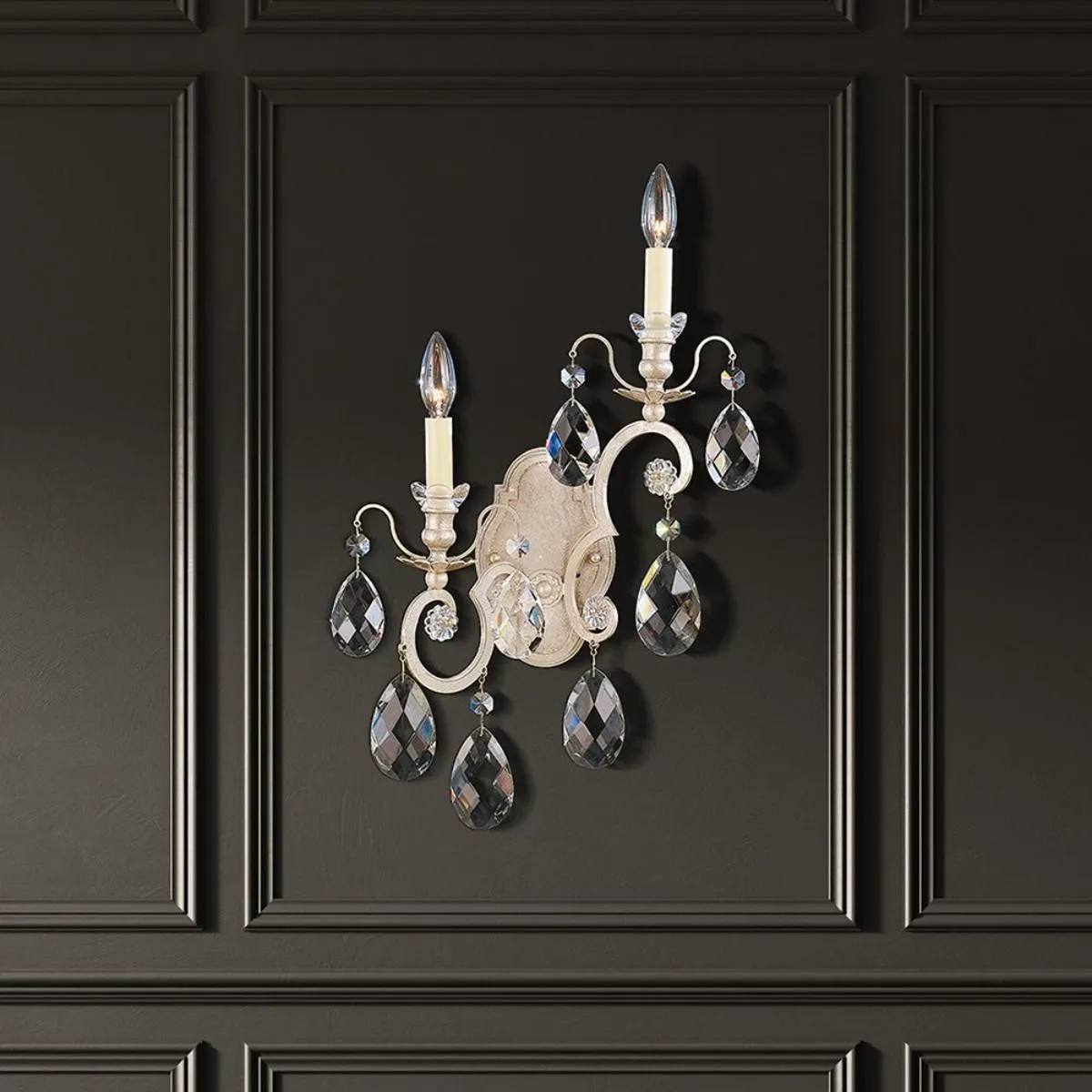 Renaissance 23 inch Etruscan Gold Wall Sconce with Crystals from Swarovski