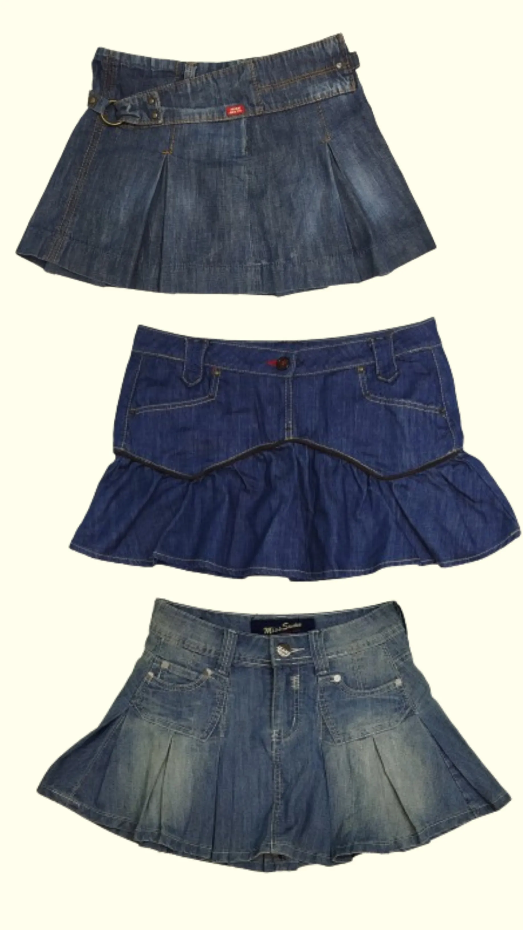 Y2K Briteny Era Denim Pleated Mini Skirts